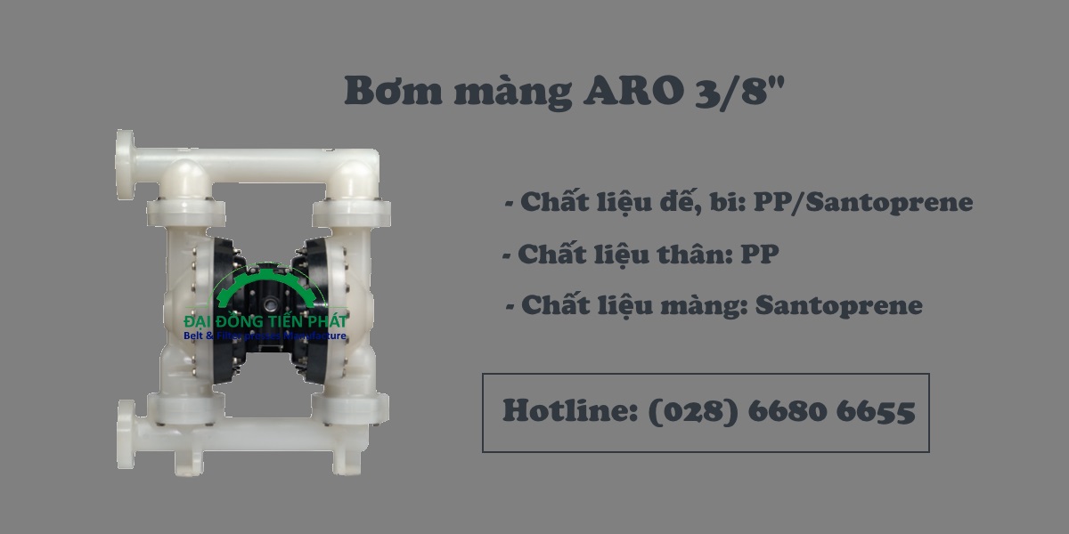 Mặt sau bơm màng ARO 3/8 inch